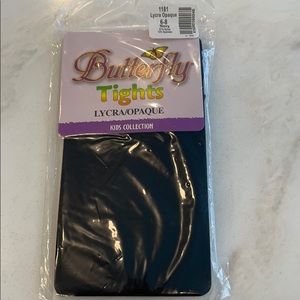 NWT Butterfly Girls Navy Opaque Tights-Size 6/8